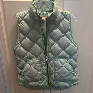 J. Crew Mint Green Quilted Vest S